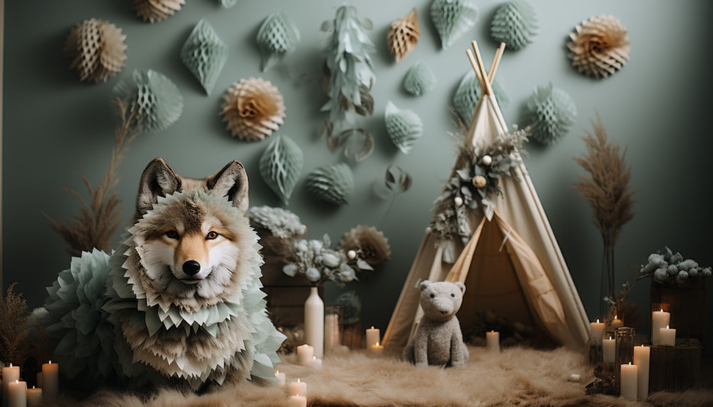 Auf welche Weise können Sie eine Dekoration mit dem Thema Wolf gestalten?